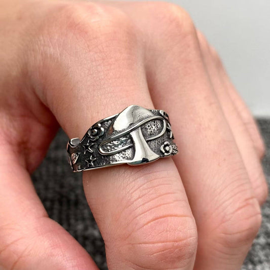 Mushroom In The Jungle Stainless Steel Ring