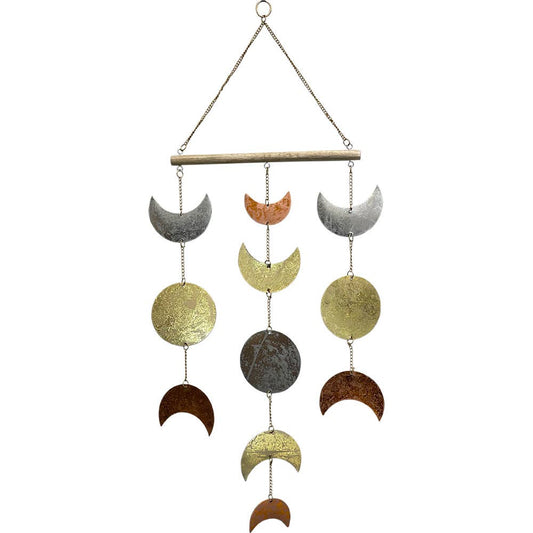 Metal Wall Hanging Mobile - Moon Phases Tri - Colored