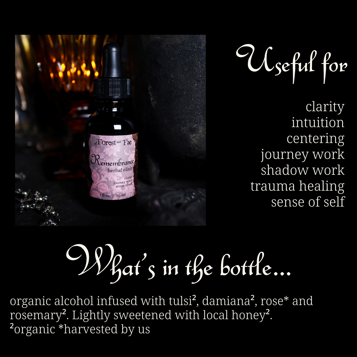 Remembrance Elixir • Herbal Tincture • Journey Work • Witchy