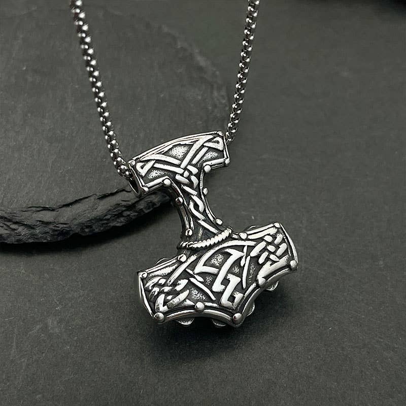 Vintage Viking Thor's Hammer Pendant Necklace