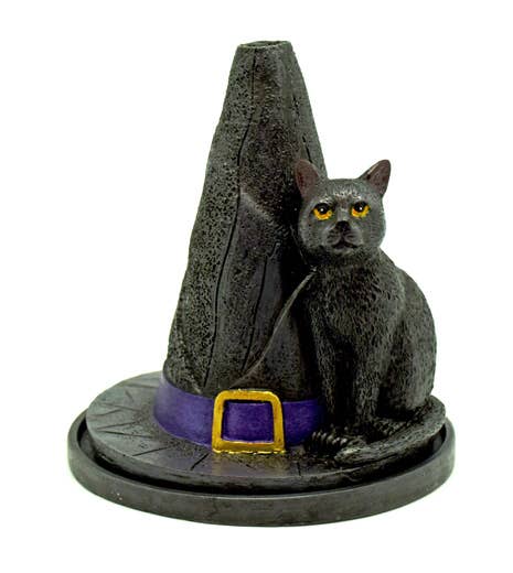 Witches Hat Cat Incense Burner