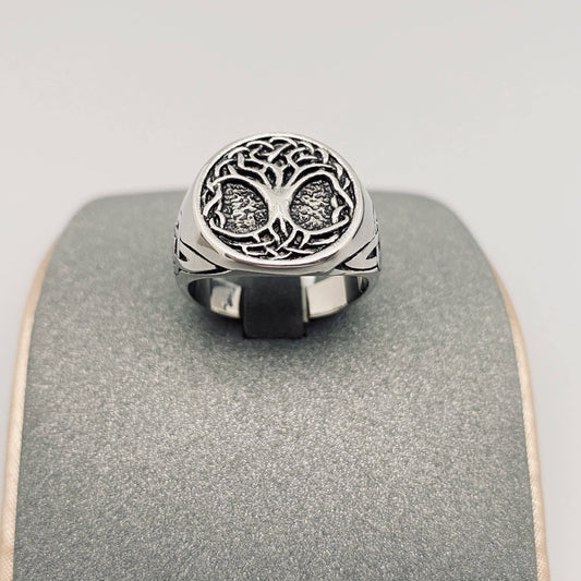 Viking Life Tree Men's Stainless Steel Ring