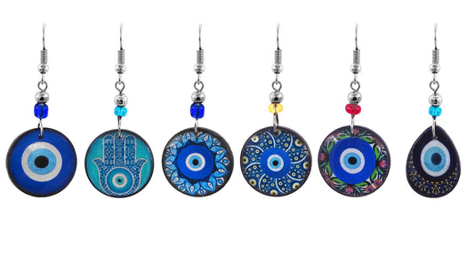 Acrylic Evil Eye Nazar Dangle Earrings