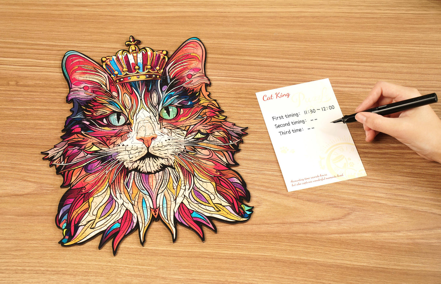 Rowood Cat King DIY 2D Wooden Puzzles Crafts Kits