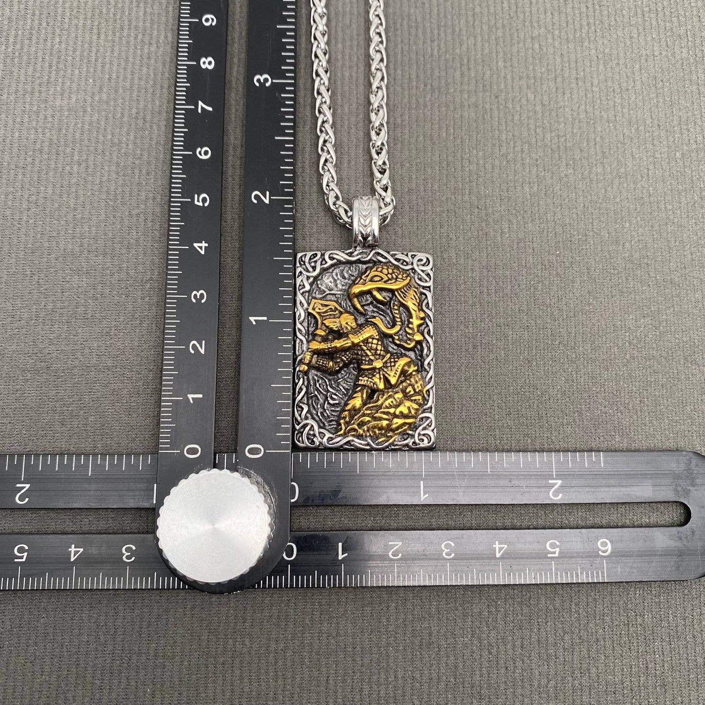 Viking Warrior Fight Python Men's S.Steel Necklace