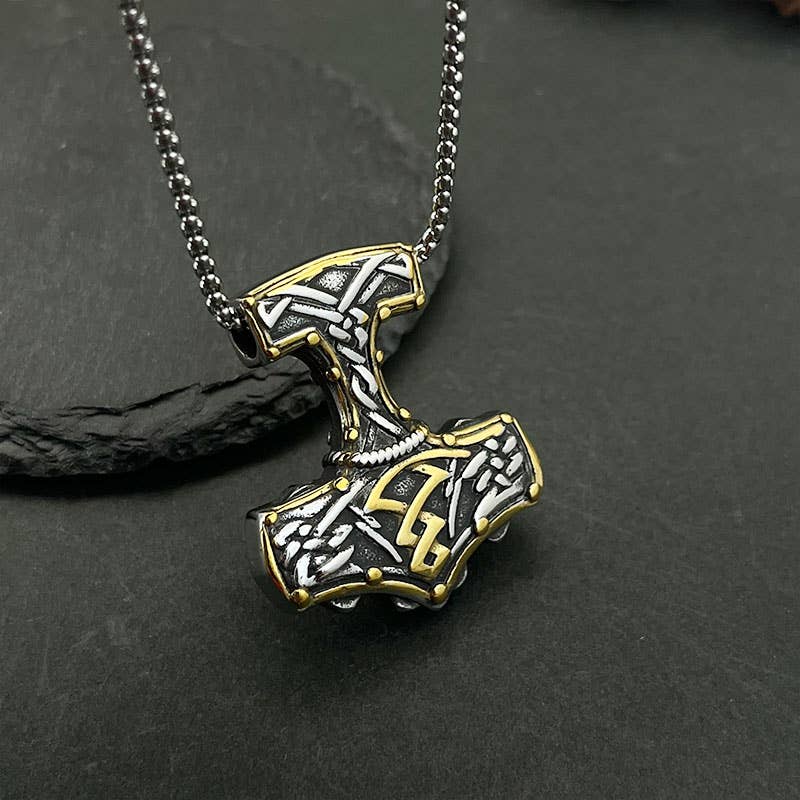 Vintage Viking Thor's Hammer Pendant Necklace