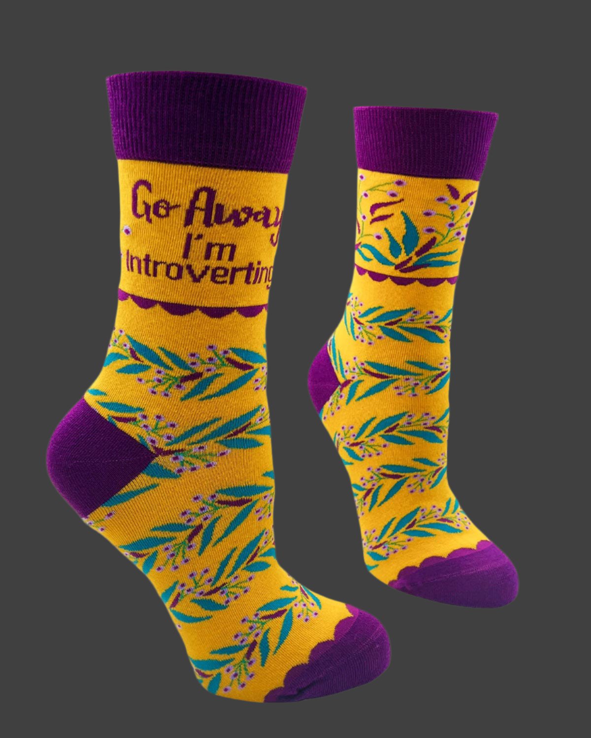 Go Away I'm Introverting Women's Novelty Crew Socks