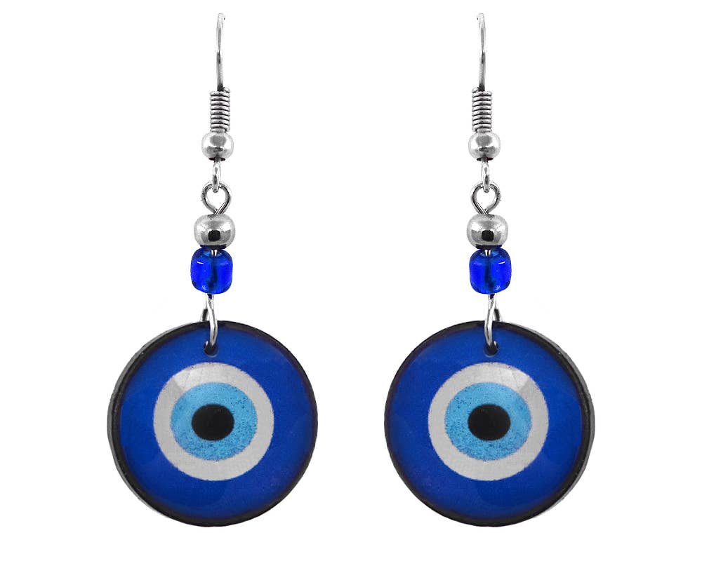 Acrylic Evil Eye Nazar Dangle Earrings