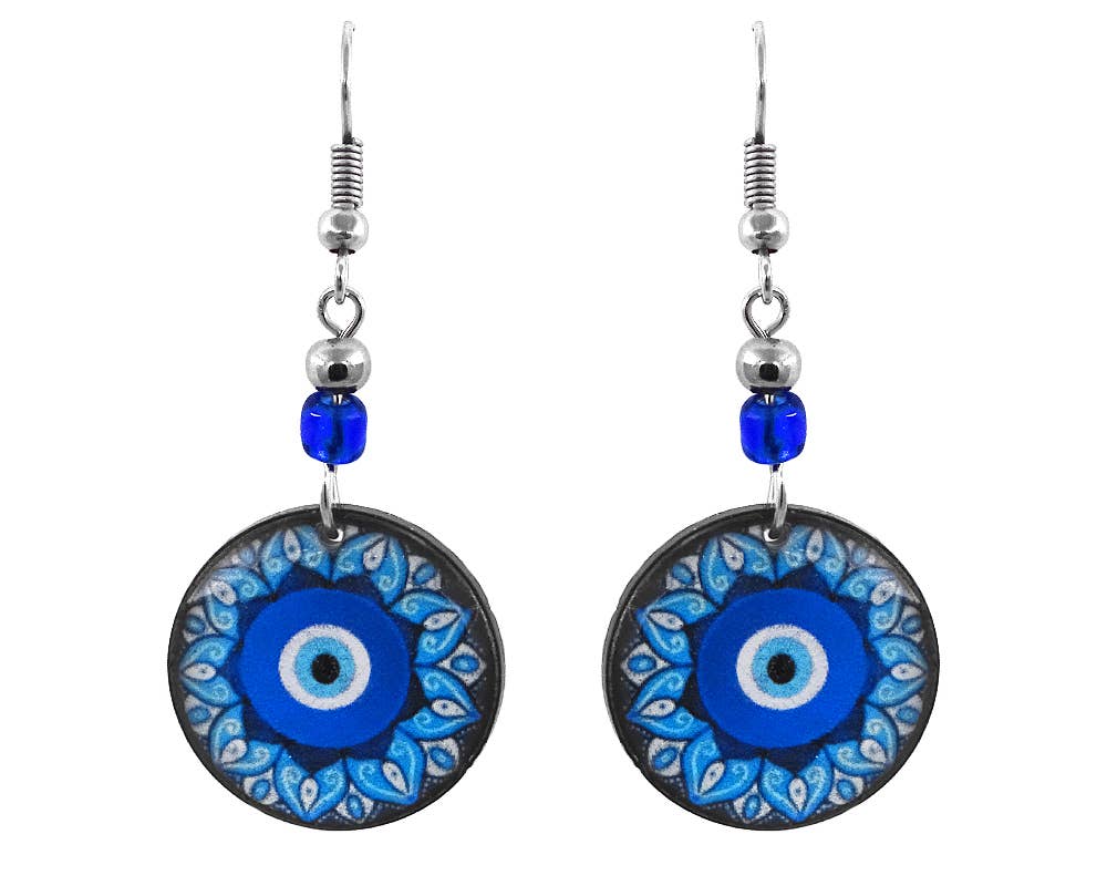 Acrylic Evil Eye Nazar Dangle Earrings