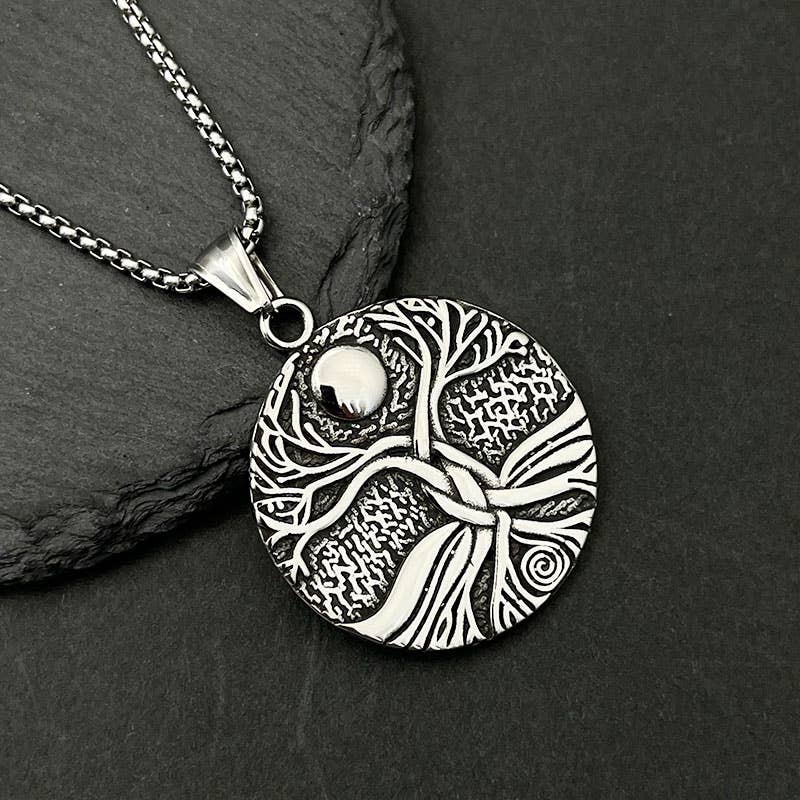 Vintage Viking Tree of Life Pendant Necklace