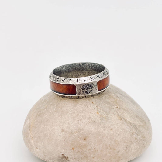 Tree of Life Rune Stainless Steel Men's Ring