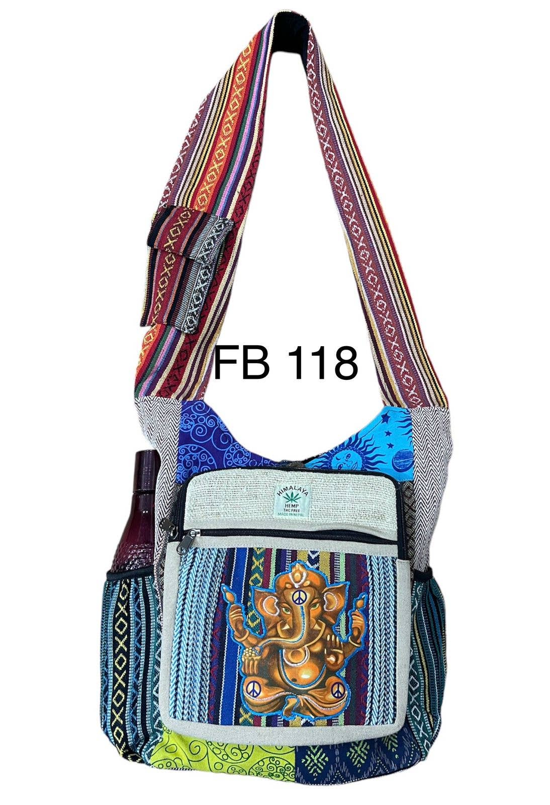 Cotton Hemp Side Pocket Ganesha Bag