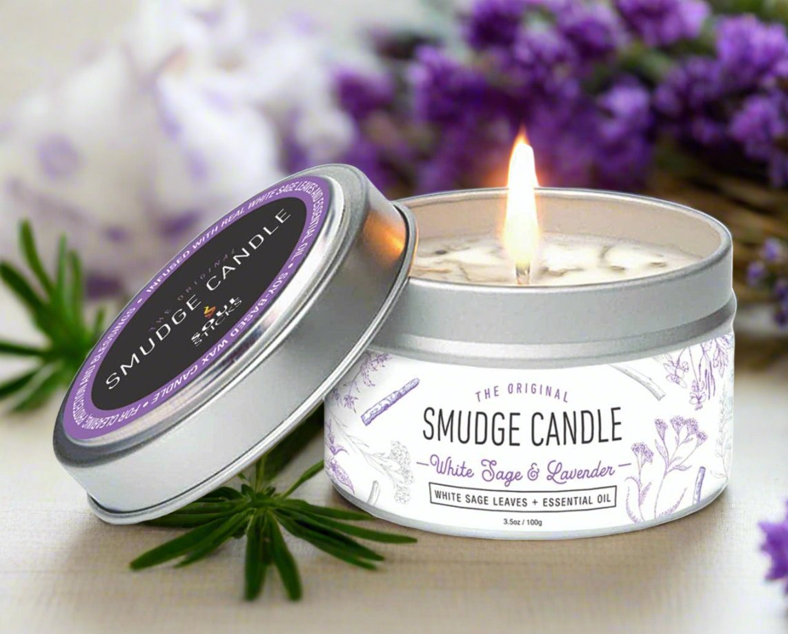 Soul Sticks - White Sage & Lavender Smudge Candle (3.5 in.)