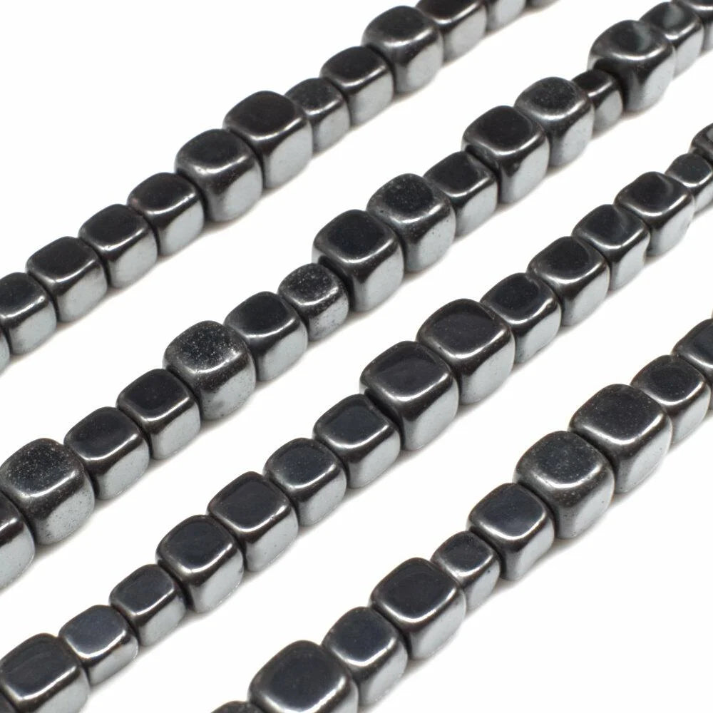 Rounded Cube Hematite Stone Bracelet 8mm