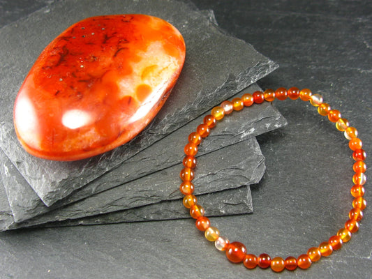Carnelian Stone Bracelet 4mm