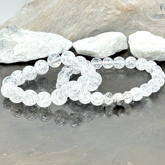 Crackle Quartz Stone Bracelet 10mm