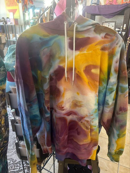 Tie Dye Hoodie Sweatshirt-Size X-Large